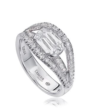Christopher Designs Unique Emerald, Oval Cut Engagement Ring