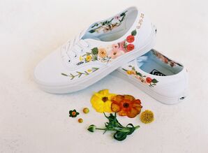 Custom Hand-Painted Women's Sneakers With Colorful Floral Design