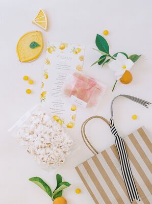 Whimsical Welcome Bags with Treats and Lemon-Themed Itinerary