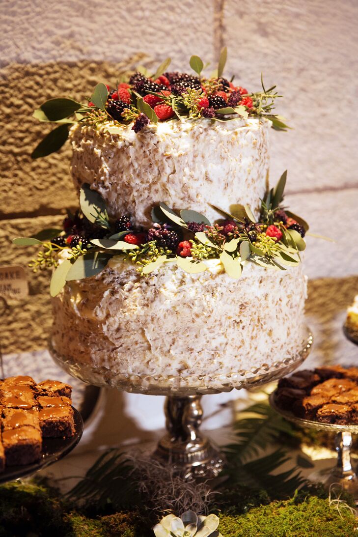 In addition to the dessert table where guests found an array of popular St. Louis desserts, including gooey butter cake and Ted Drewes concretes in flavors like strawberry chip and banana peanut butter cup, Linsey and Cliff had Local Harvest whip up a traditional wedding cake for the cake cutting. “We were on a mission to find the best carrot cake in Saint Louis for our wedding,” says Linsey. “After several failed attempts, the baker at Local Harvest offered up her services, using her grandmother’s recipe.  It was so delicious; I even had her make it again for our Thanksgiving dinner!”