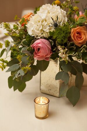 Mercury Glass Floral Vases & Textured Floral Centerpieces