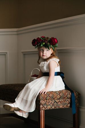 Dramatic Red Garden Rose Flower Crown