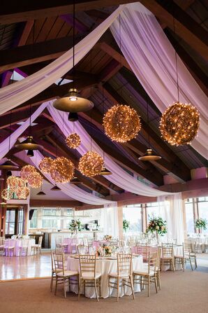 Classic Reception with Hanging Ball Chandeliers