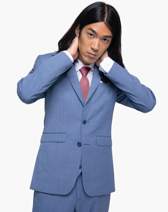 Generation Tux Postman Blue Notch Lapel Suit Blue Tuxedo - 1