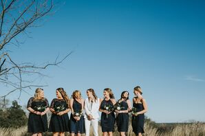 Mismatched Short Navy Lace Bridesmaid Dresses