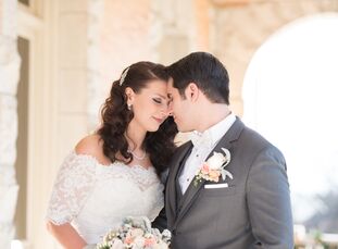Swapping traditional red and green for romantic pastel pinks, blues, greens and golds, Kelly Flegal (25 and a display artist) and Rob Zangrillo (24 an