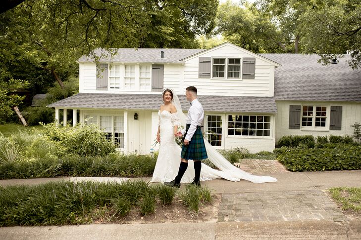 Emilia, who is Iranian-American, and Calum, who is Scottish, tied the knot in Texas but their day was filled with a mix of Persian and Scottish influe