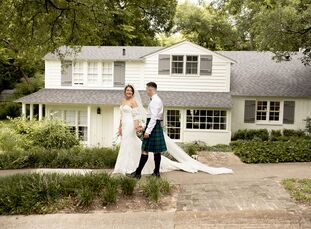 Emilia, who is Iranian-American, and Calum, who is Scottish, tied the knot in Texas but their day was filled with a mix of Persian and Scottish influe