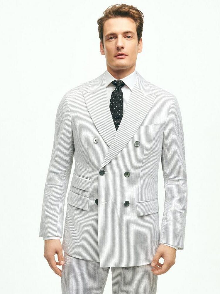 Striped semi-formal suit jacket by Brooks Brothers.
