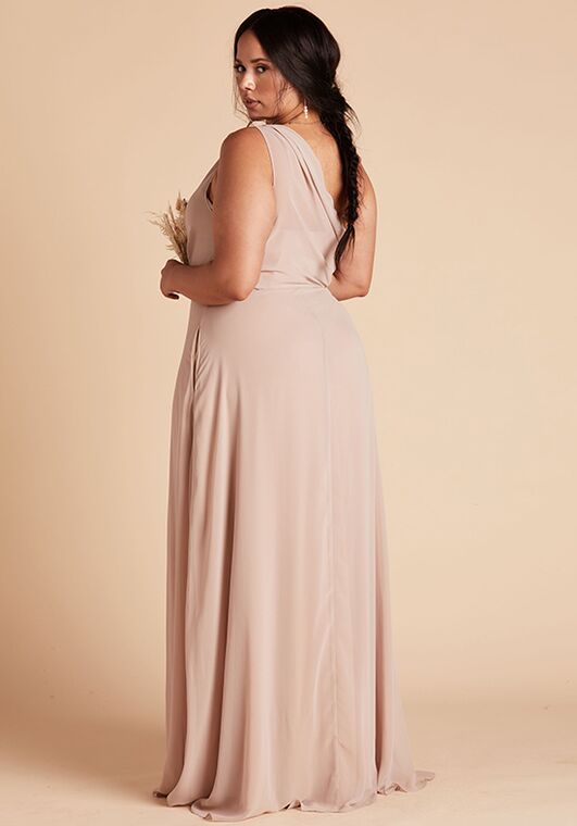 Birdy Grey Kira Dress Curve in Taupe One Shoulder Bridesmaid Dress - 3