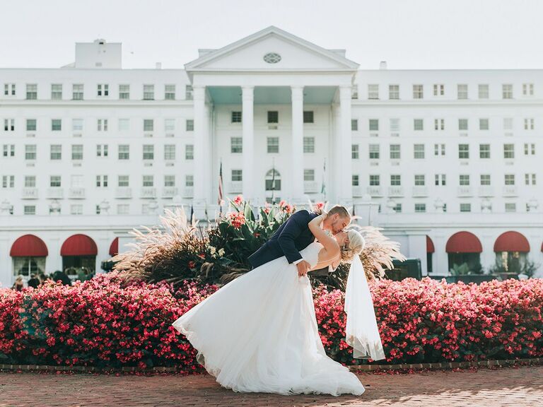 bride and groom Greenbrier