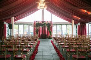 Red Fabric Ceremony Tent at Hudson Hotel