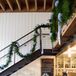 Garland-Decorated Industrial Staircase