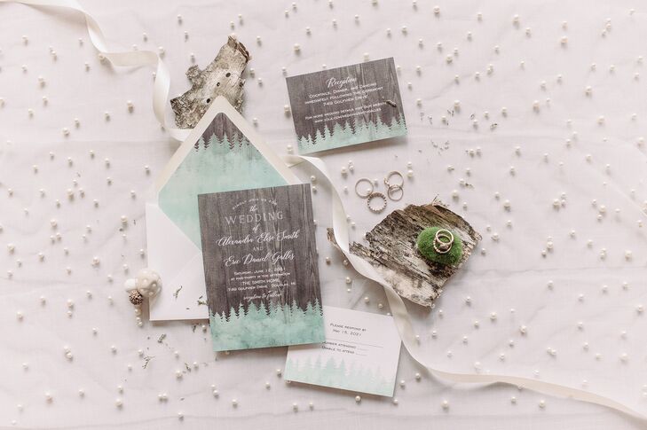 Woodland-Themed Wedding Invitation Suite