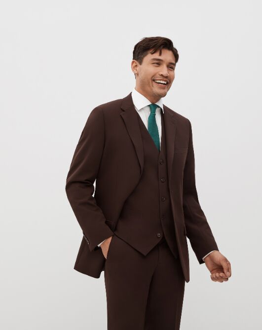 Suit Shop Men's Brown Suit Tuxedo - 4