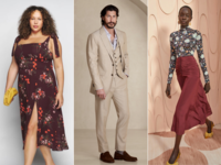 Collage of three guest outfit ideas for a mountain wedding