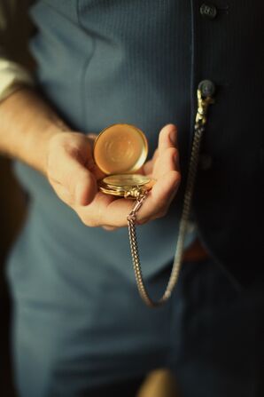 Gold Pocket Watch Groomsmen Accessory