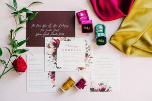 Jewel-Tone Invitation for Wedding in Miami, Florida