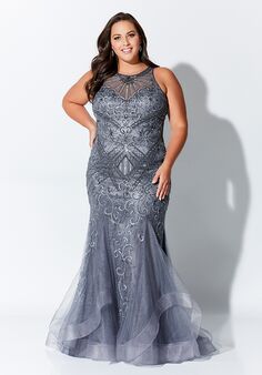 Ivonne D. 117D62 Gray Mother Of The Bride Dress