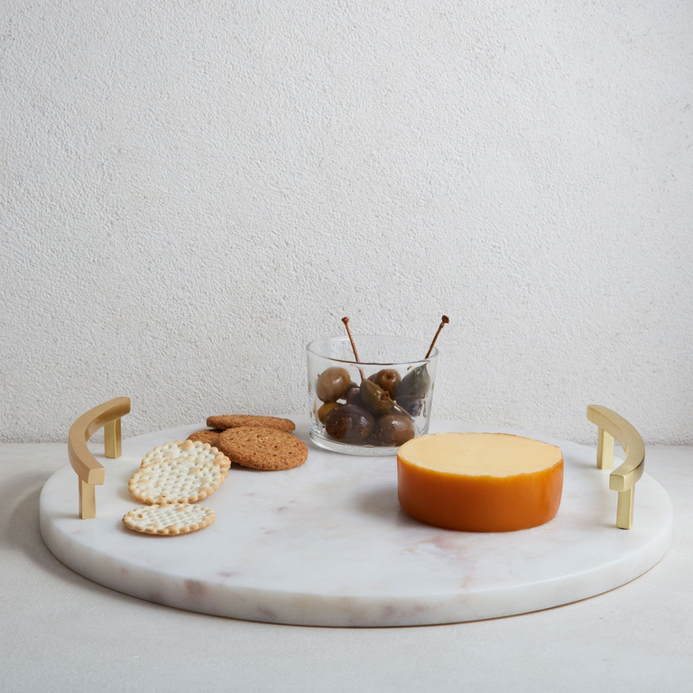 Marble & Brass Round Charcuterie Board for your wedding registry