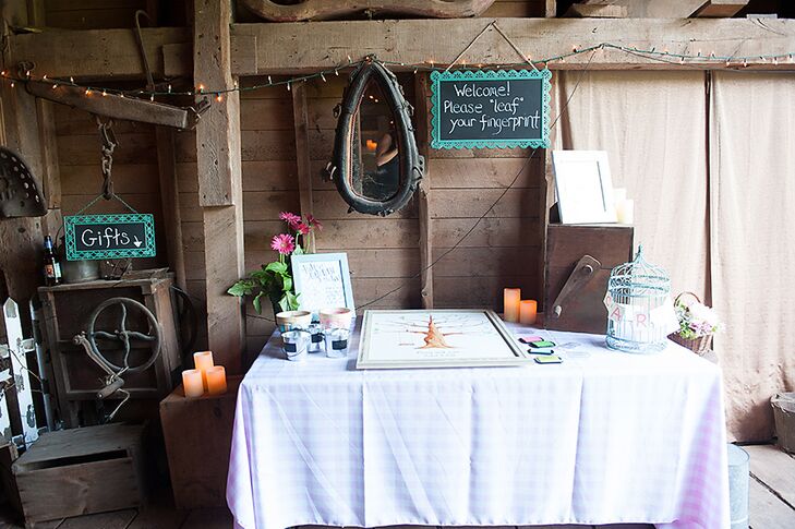DIY, Rustic Guest Book and Cards Table