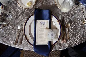 Navy Place Settings and Favors