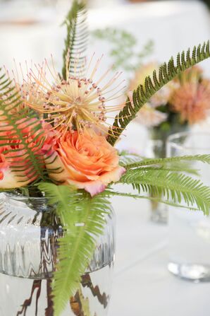 Rose, Spider Chrysanthemum and Fern Centerpiece