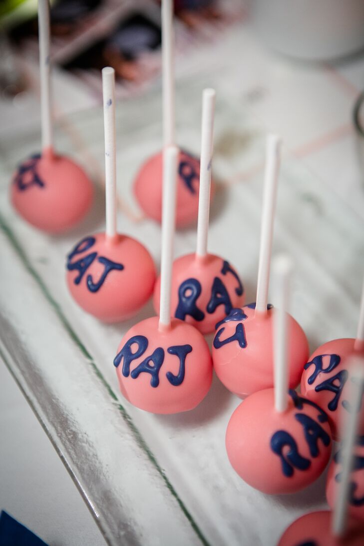 Pink Monogrammed Cake Balls