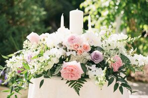 Lush Floral Unity Candle Display