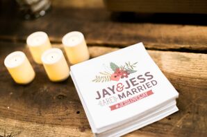 Personalized Floral Motif Cocktail Napkins