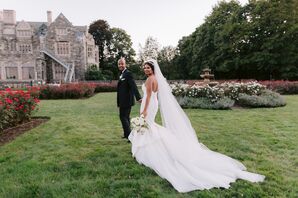 Bride and Groom at Wedding at The Hempstead House at Sands Point, New York