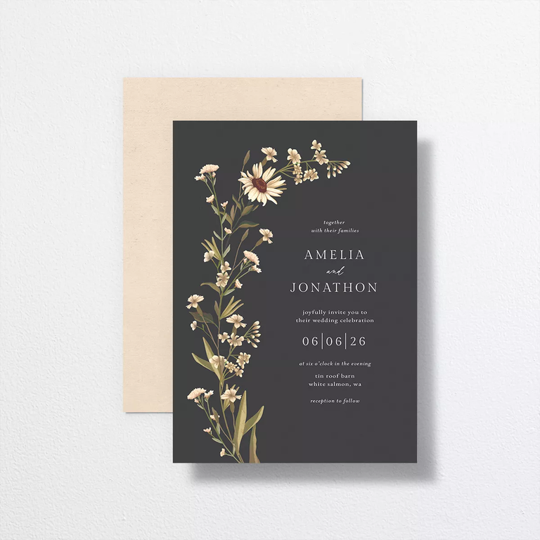 boho daisy spring wedding invitation from the knot