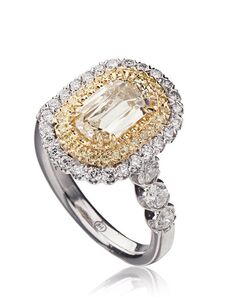 Christopher Designs Unique Emerald Cut Engagement Ring