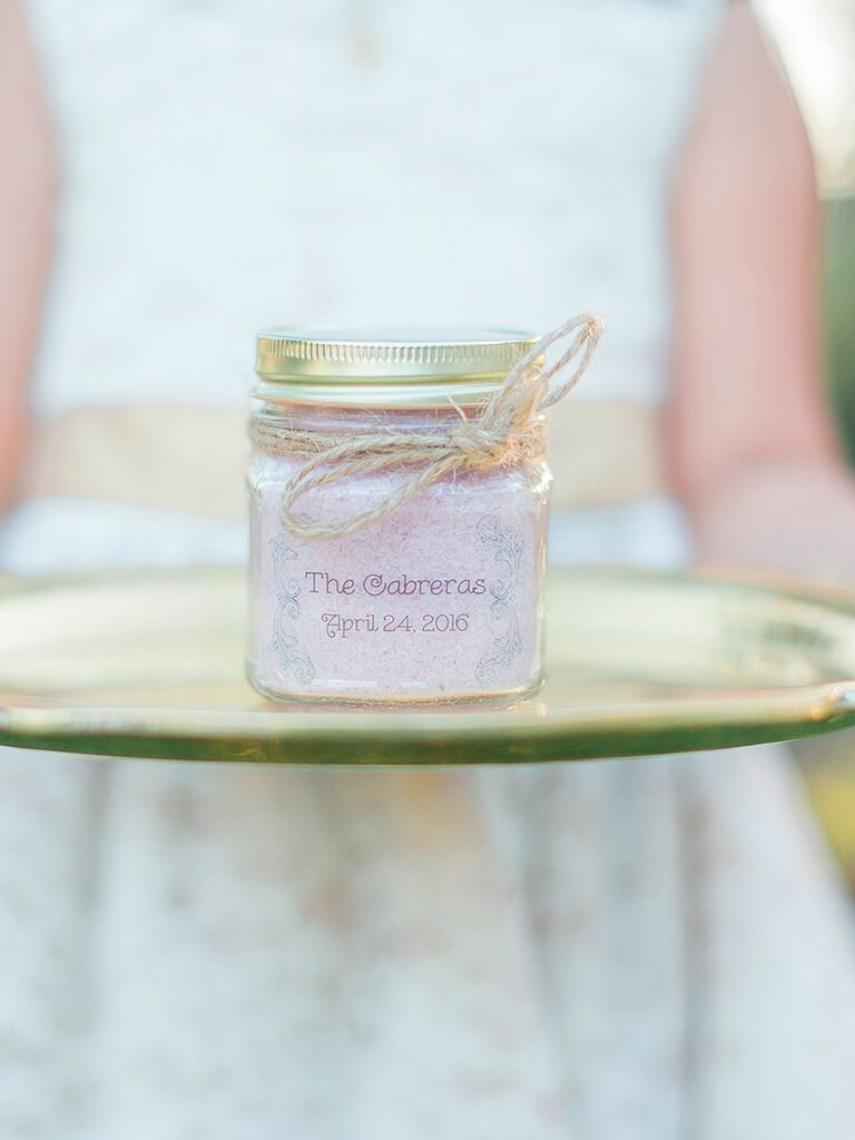 DIY bath salt wedding favor
