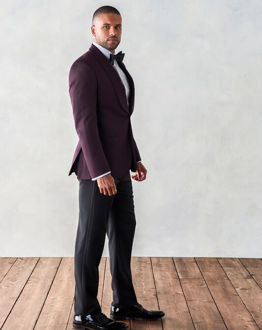 The Black Tux Plum Shawl Jacket Tuxedo Purple Tuxedo - 4