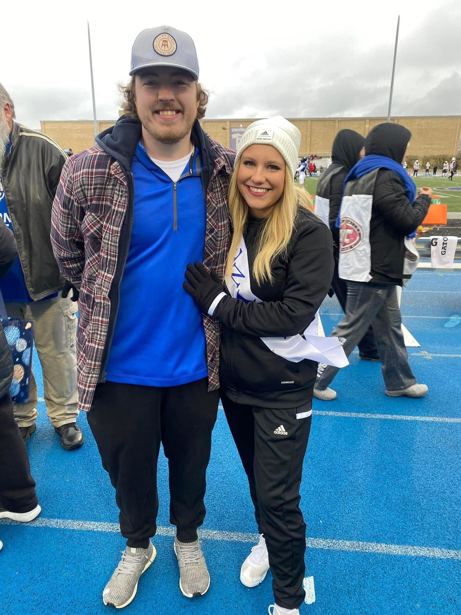 Abigail's senior day for cheerleading - one of the first "last" moments of Abby and Ryan's final year on campus. 