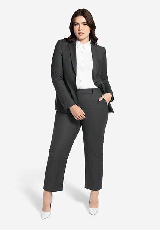 Generation Tux Women's Charcoal Suit Wedding Dress | The Knot Generation Tux Women's Charcoal Suit Wedding Dress | The Knot