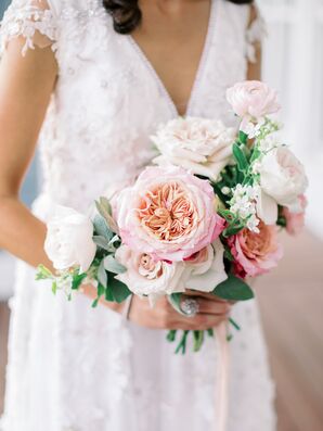 Bouquet With Lush Pink Garden Roses