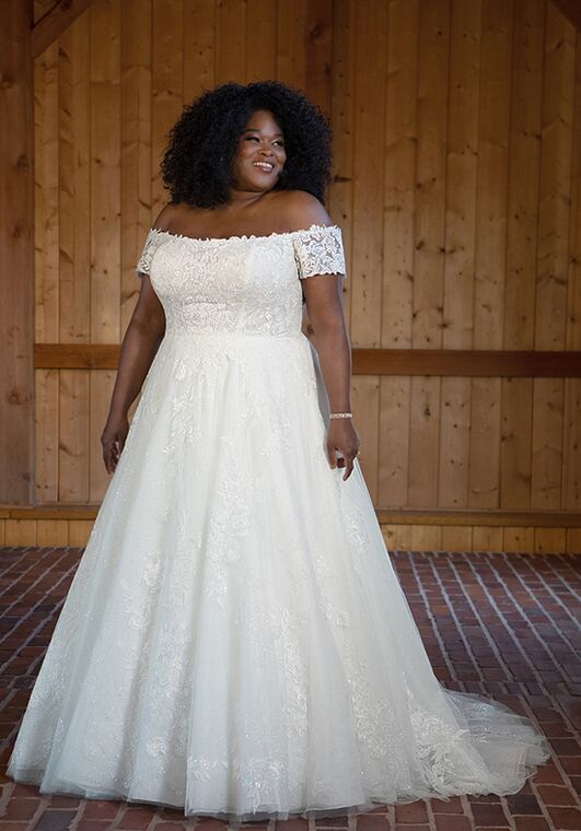 Essense of Australia D3464 plus A-Line Wedding Dress - 3