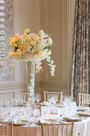Elegant Tall Rose and Orchid Centerpieces
