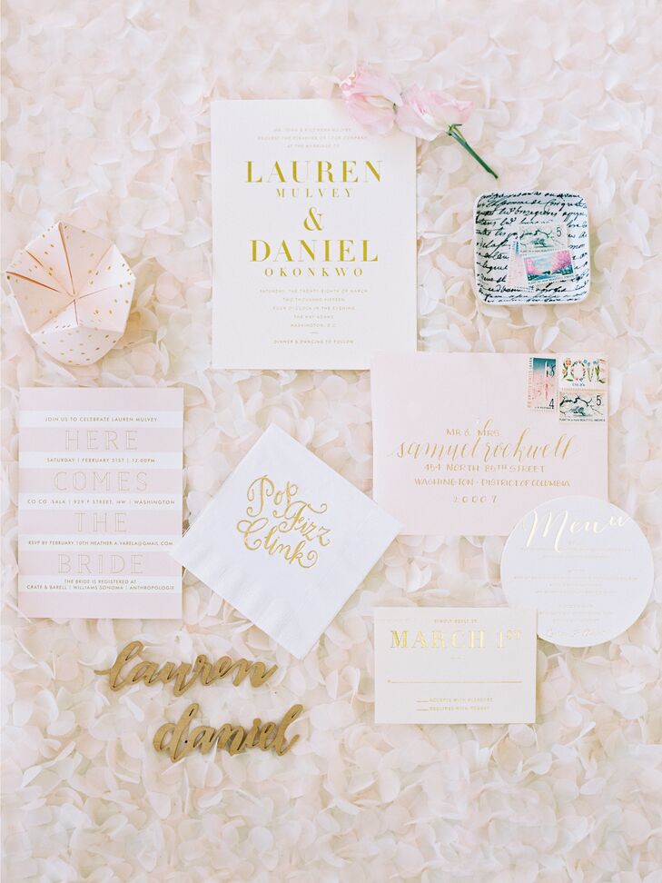 Lauren and Daniel's stationery suite included an interactive ceremony program folded into a cootie catcher.