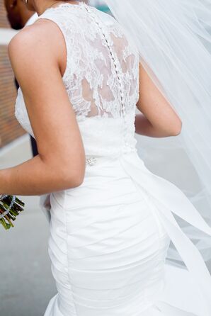 Back of Ivory Lace Wedding Dress