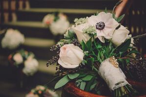 Lace Bouquet Wrap With Gold Brooch