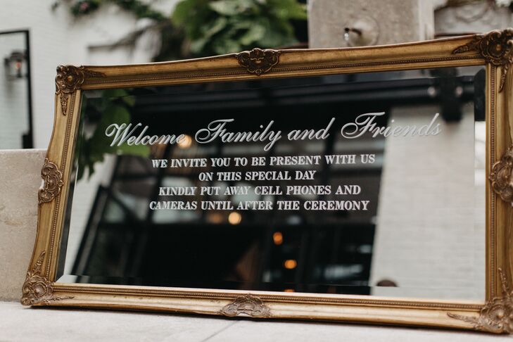 Mirrored Signage With Calligraphy