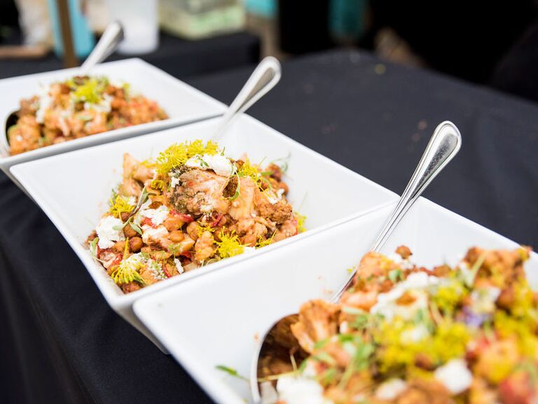 Fresh ceviche platters at wedding event
