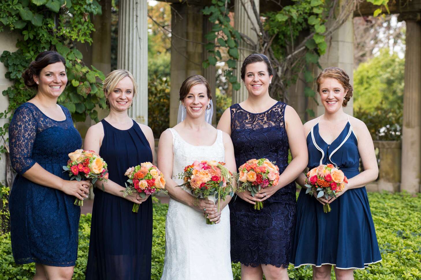 Mismatched Navy Bridesmaid Dresses