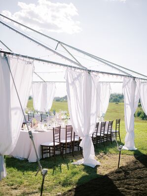 Open-Air Reception Tent With Fabric Draping