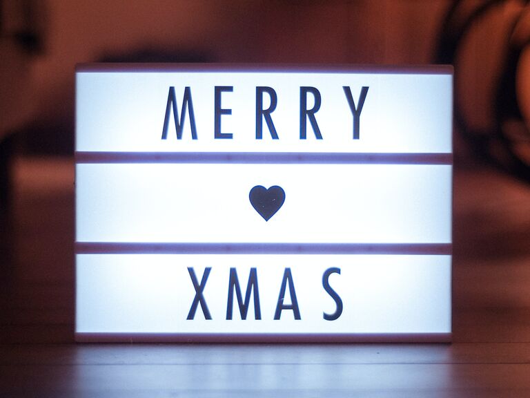 Mery Chriistmas Quote on a Light Box