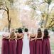 Wine-Toned Bridesmaid Gowns