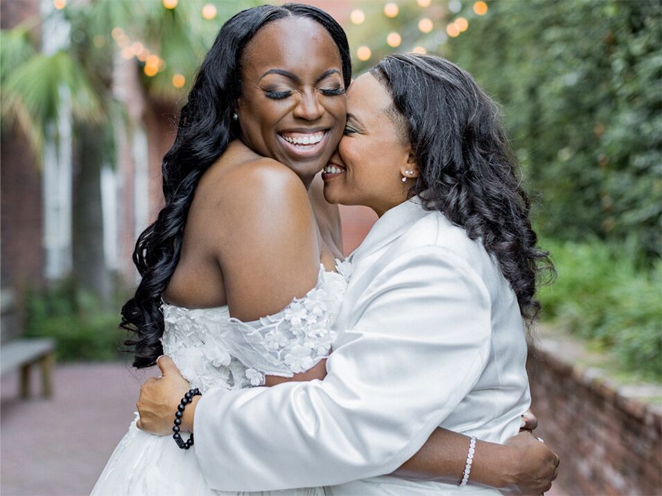 Bride smiling on her wedding day